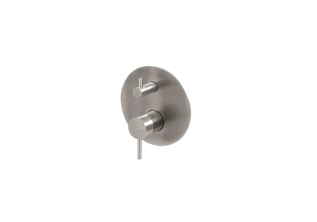 Miscelatore doccia con deviatore acciaio inox Vema TIBER STEEL V17142 Satinato