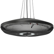 Stufa a infrarossi a soffitto 2000 W in carbonio con luce LED; touch e telecomando; nero