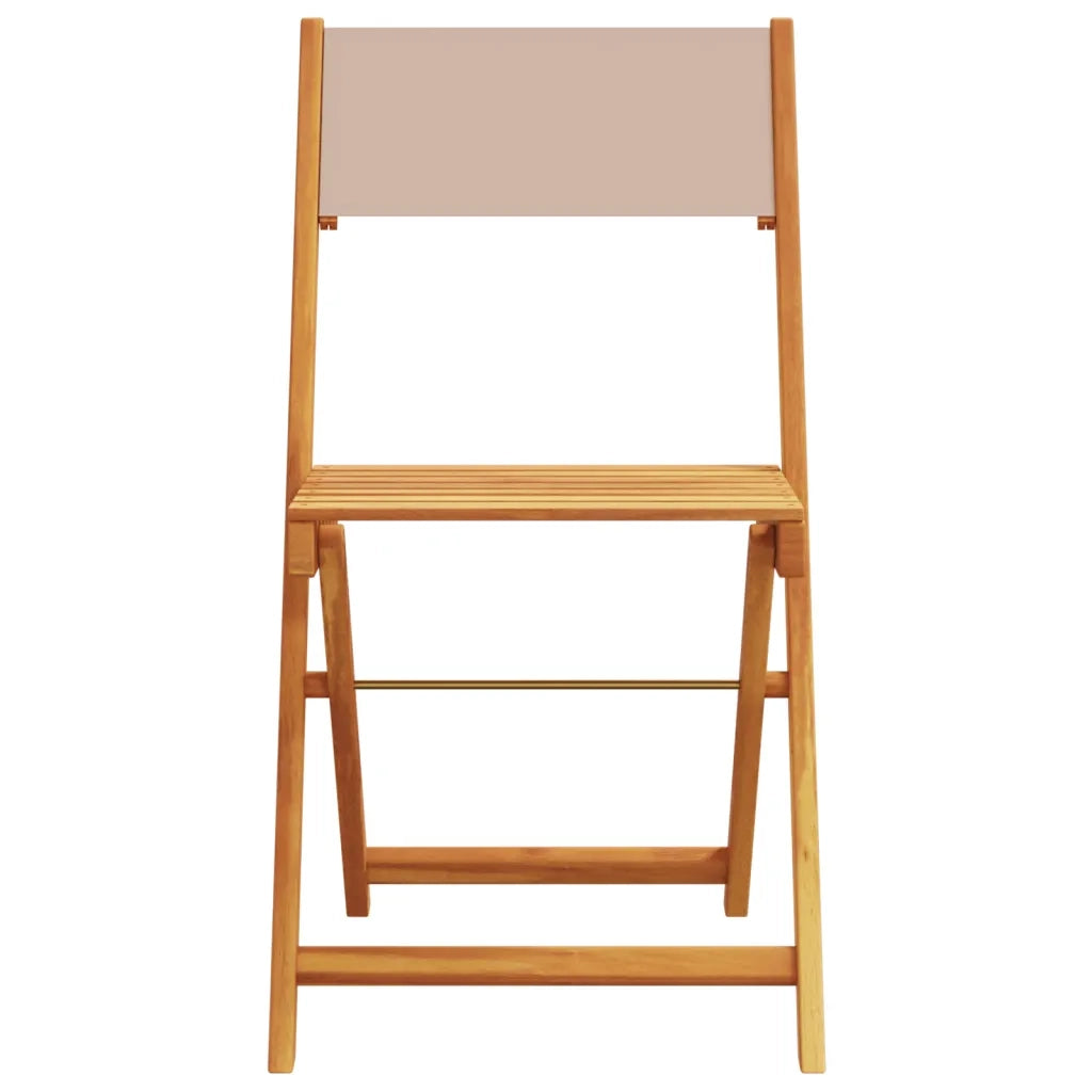 Sedie Giardino Pieghevoli 8pz Tortora Tessuto e Legno Massello 3214618