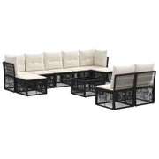 Set Divano da Giardino 10 pcs Nero polyrattan