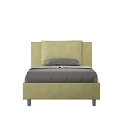 Letto imbottito 1 piazza e mezza 120x210 cm Antea - Senza rete,Microfibra,Tè verde