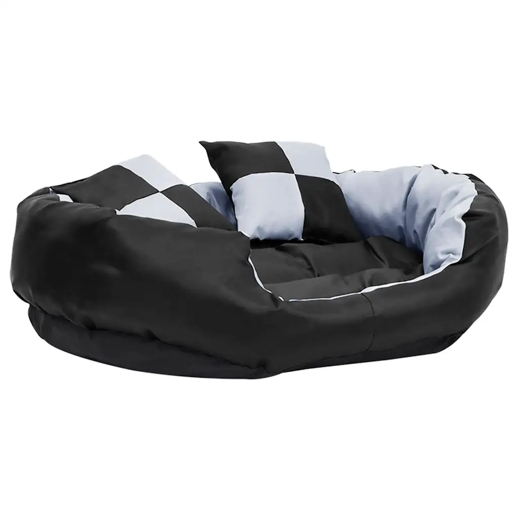 Cuscino per Cani Reversibile e Lavabile Grigio Nero 85x70x20 cm CFW2186869