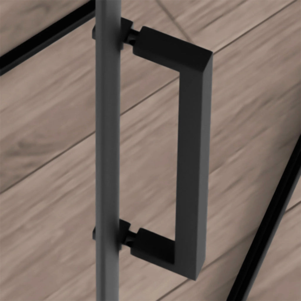 Porta doccia nicchia 90cm battente con profilo nero opaco Neos