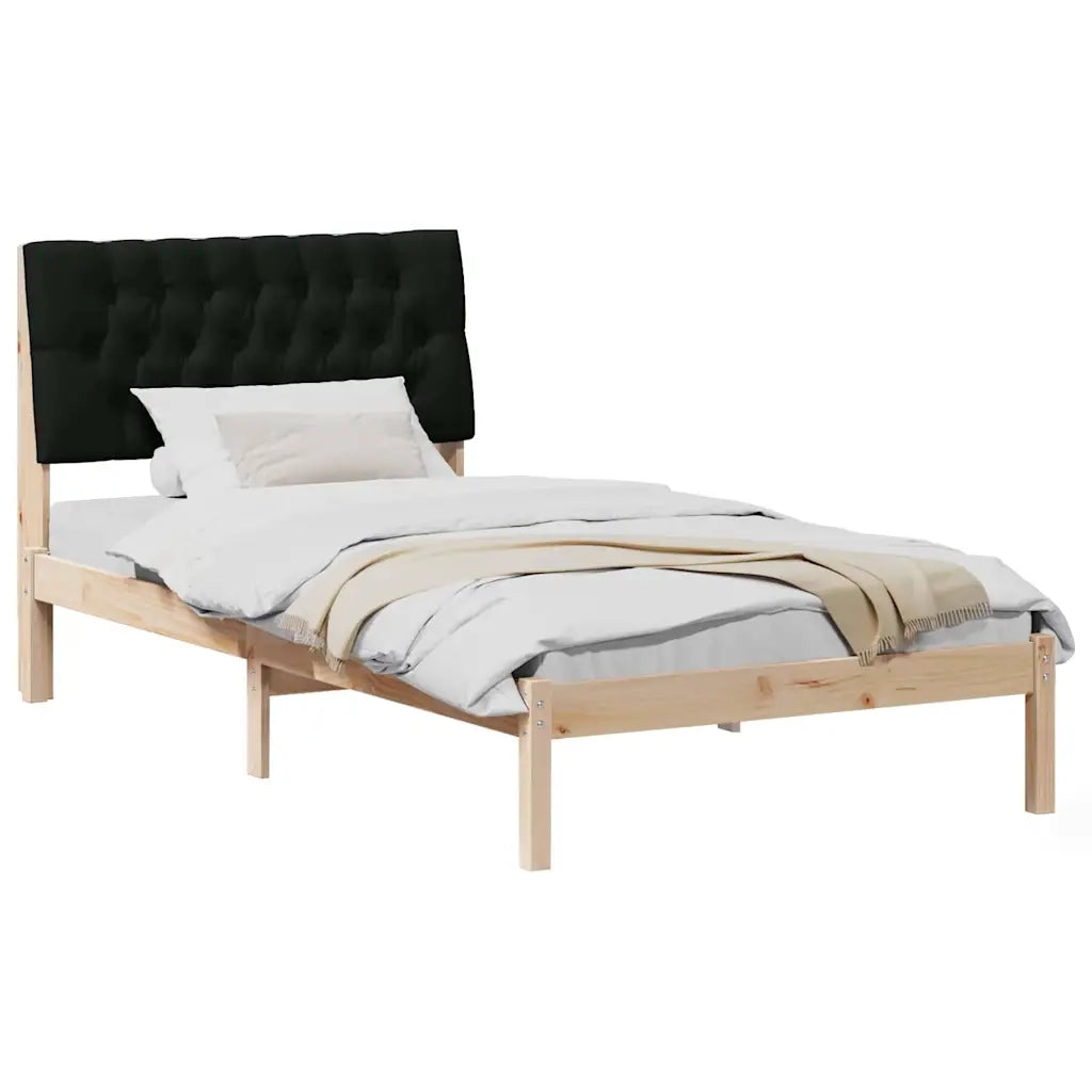 Letto con Testiera Rivestita con testiera Marrone 100 x 200 cm 878841