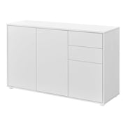 Credenza cassettiera pratico mobile contenitore con 2 cassetti 3 ante 117 cm bianco opaco 03_0005047