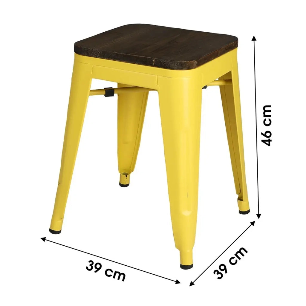 Set di 4 sgabelli in stile industriale in metallo, colore giallo - Collezione FACTORY.