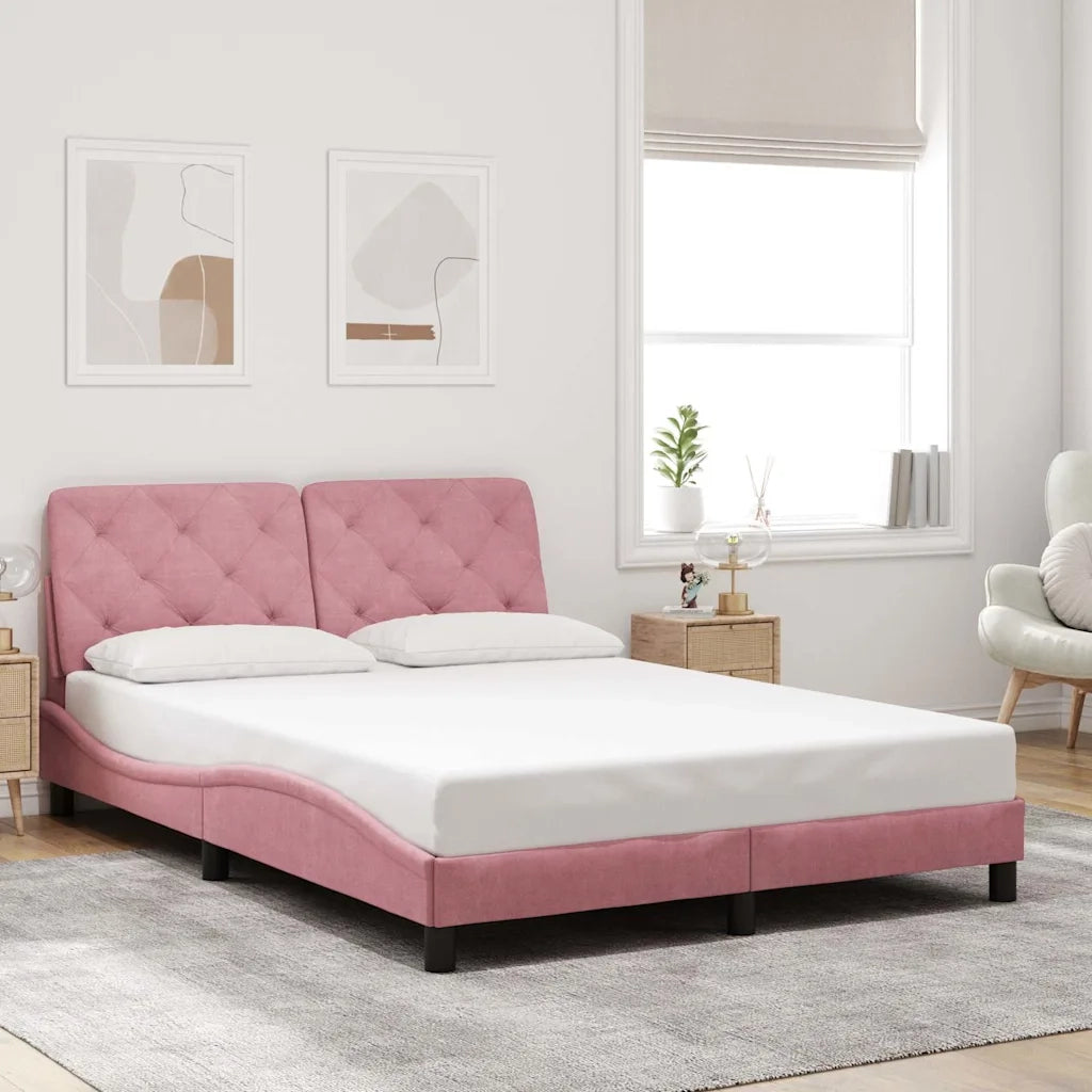 Giroletto senza Materasso Rosa 140x190 cm in Velluto 3207922