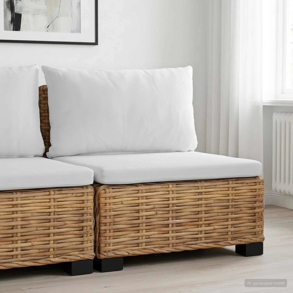 Divano Medio con Cuscini GENDT Rattan naturale Naturale 42034388