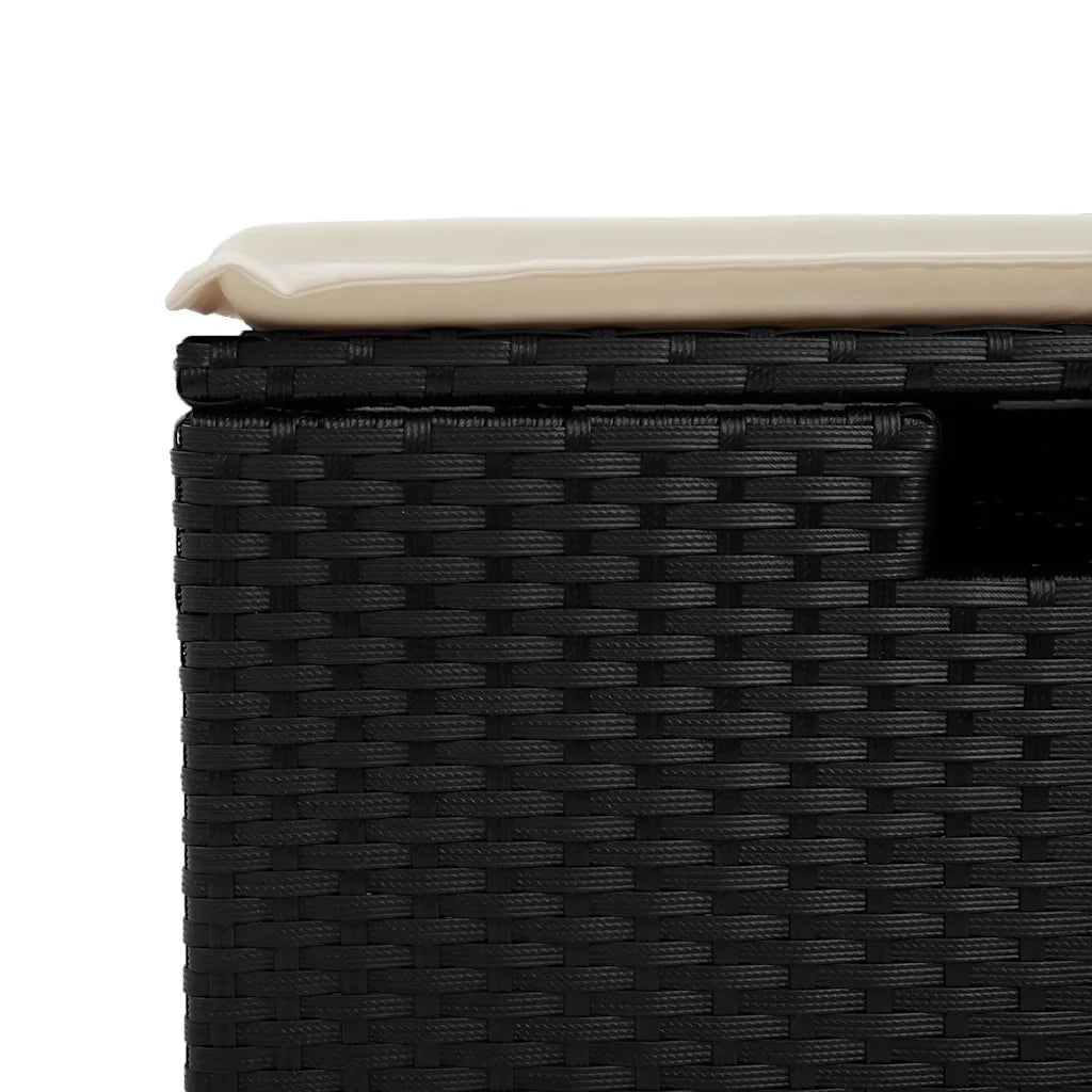 Set Divani da Giardino con Cuscini 8 pz Nero in Polyrattan