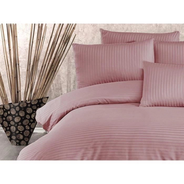 Completo letto - 1 copripiumino 220 x 240 cm + 2 federe 60 x 60 cm - 70% poliestere, 30% cotone - Cipria