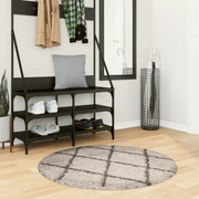 Tappeto Shaggy PAMPLONA a Pelo Lungo Beige e Antracite Ø 100 cm 375398