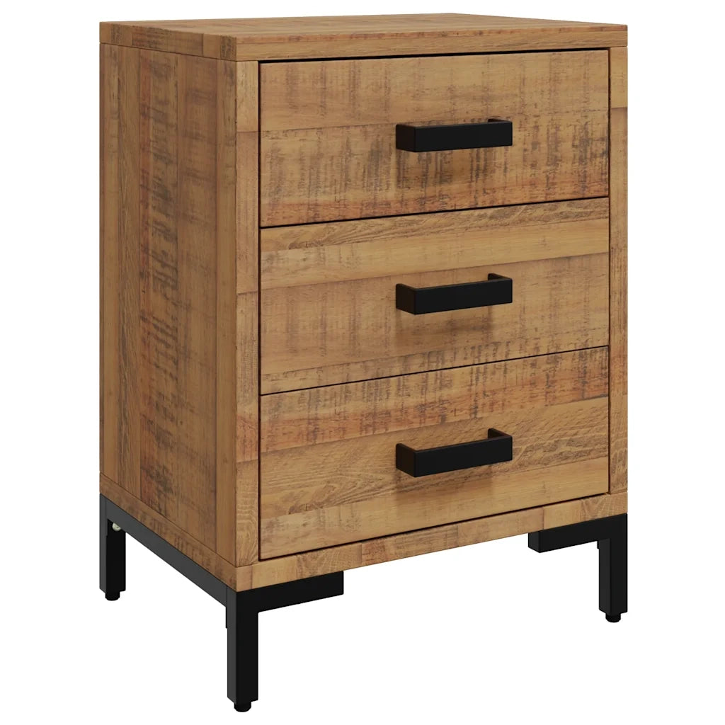 Comodini 2 pz-Set di 2 Tavolino da notte 40x30x55 cm in Legno Massello di Pino