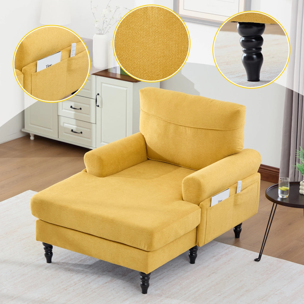 POLTRONA in Chenille Giallo Senape 125,5x97x86 cm