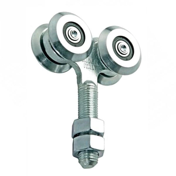 CARRELLO PER PORTONI SCORREVOLI A 4 CUSCINETTI Ø 44 mm - M12