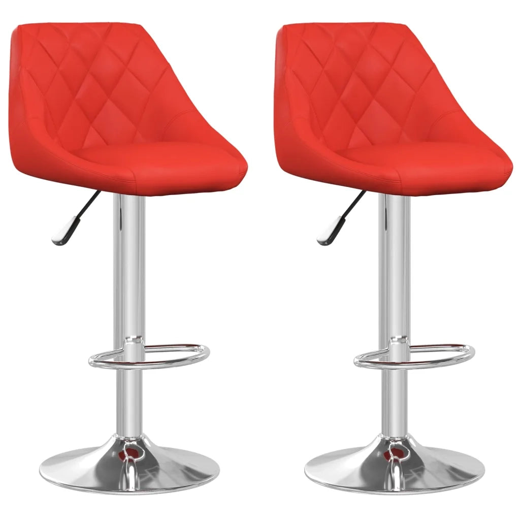Sgabelli da Bar 2 pz Rossi in Similpelle 335181