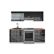 Vicco Cucina componibile Antracite lucido/bianco 200 cm , PL Rovere