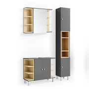 Vicco Set mobili bagno Antracite 3 parti, con colonna