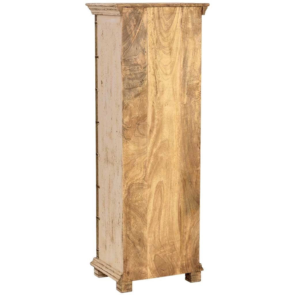 Armadio artigianale in legno bianco, 53x40x149h cm