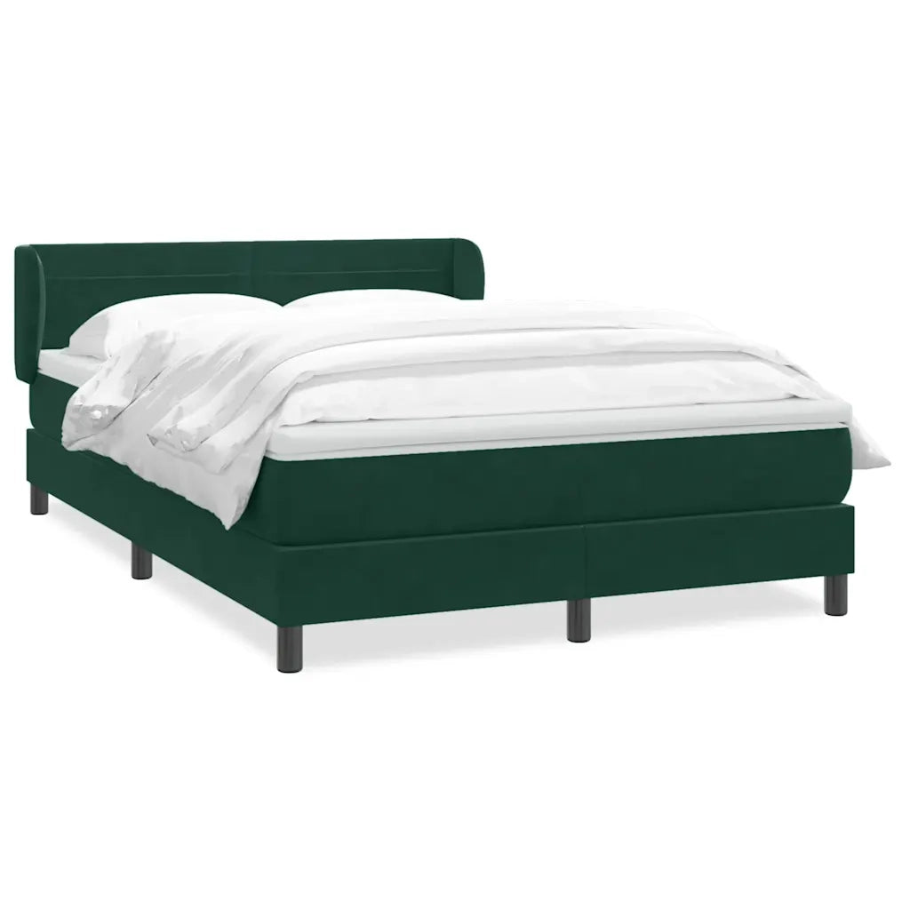 Giroletto a Molle con Materasso Verde Scuro 160x220 cm Velluto