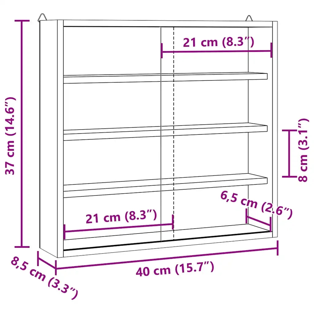 Teca da Collezione in Legno con Porte 40x8,5x37 cm CFW9419342