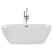 Bagno bianco con argento sanitario acrilico singolo 160 x 75 cm autoportante moderno