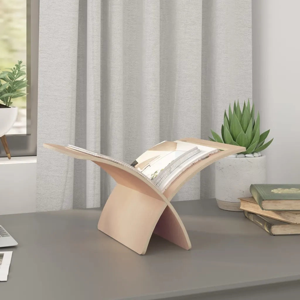 Portariviste da Pavimento in Legno Colore Naturale CFW1521876