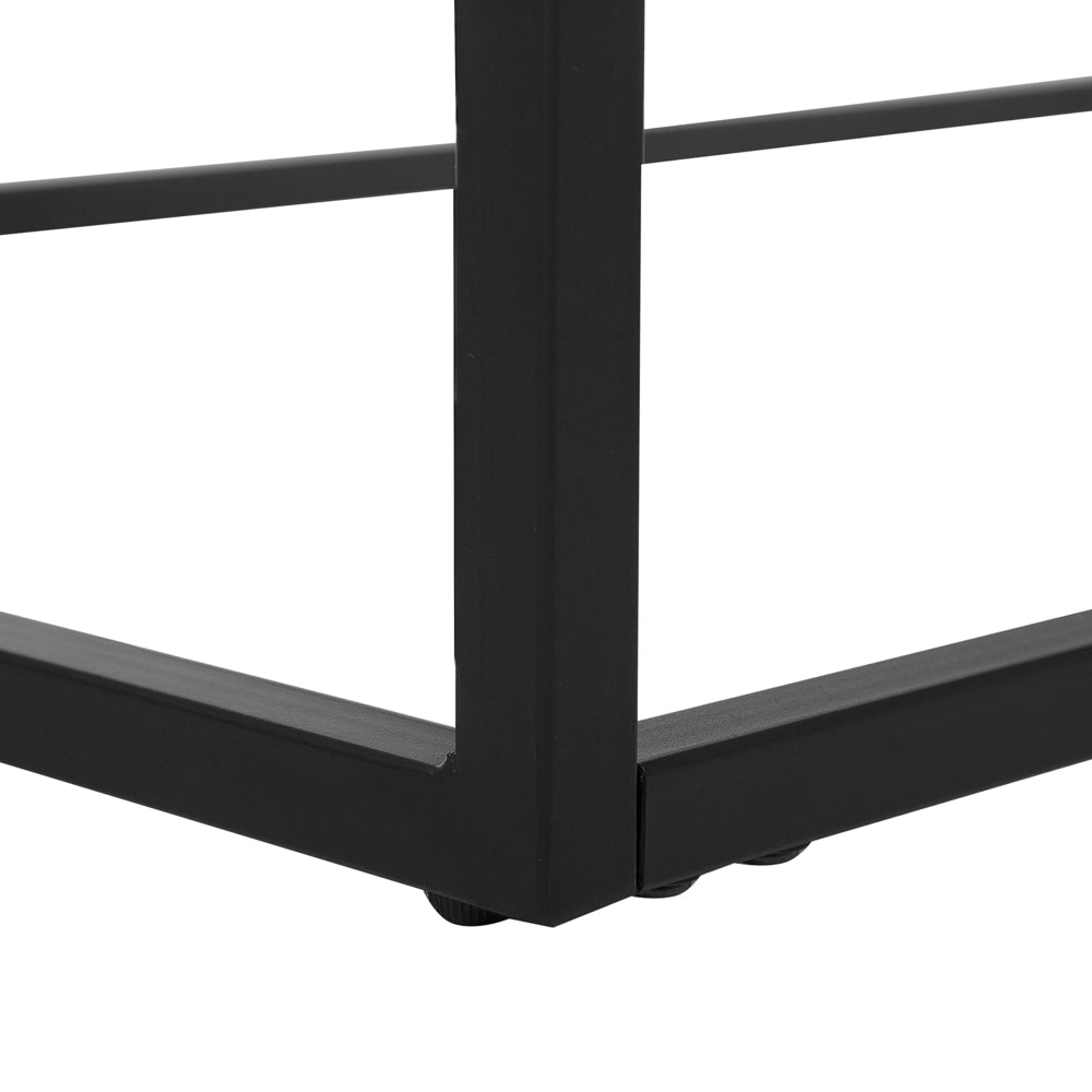 Tavolino da caffè Piano Effetto Cemento Grigio Struttura in Metallo Nero 104 x 64 cm Rettangolare Soggiorno Industriale