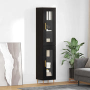 Credenza 2 pcs Rovere Nero Vetro 3416198