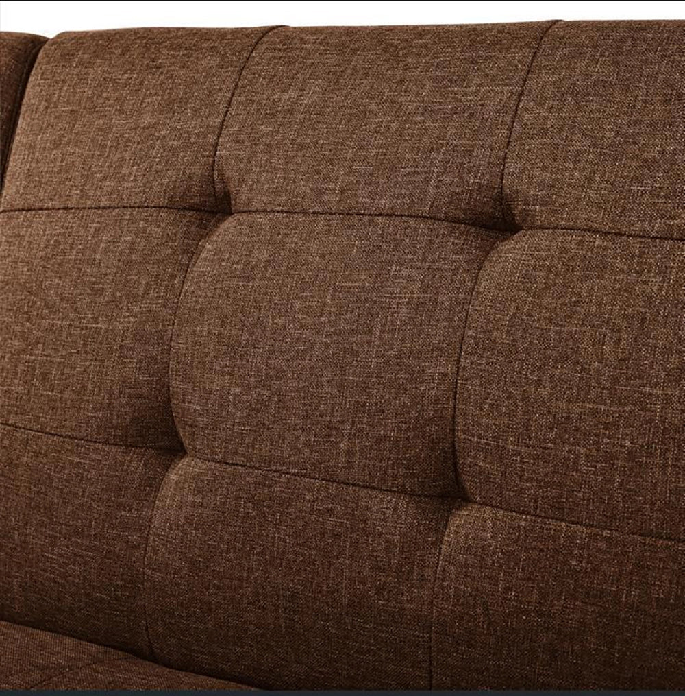 Divano letto futon pieghevole - Xylo - 146 cm - Marrone - Schienale regolabile in 5 posizioni
