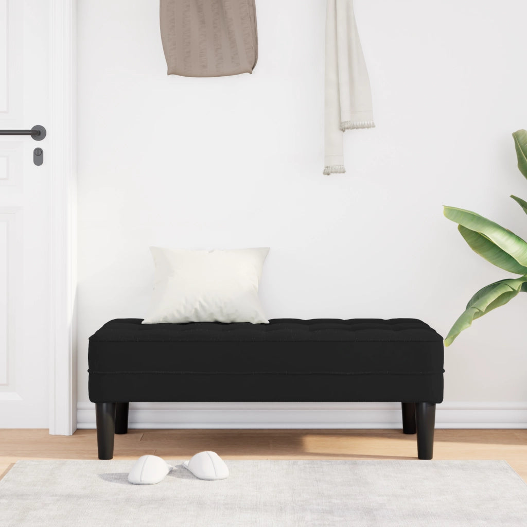 panchina Nera 113x57x39 cm in velluto