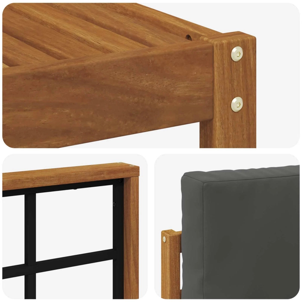 Set di divani da esterno con cuscino 8 pcs Naturale e Antracite