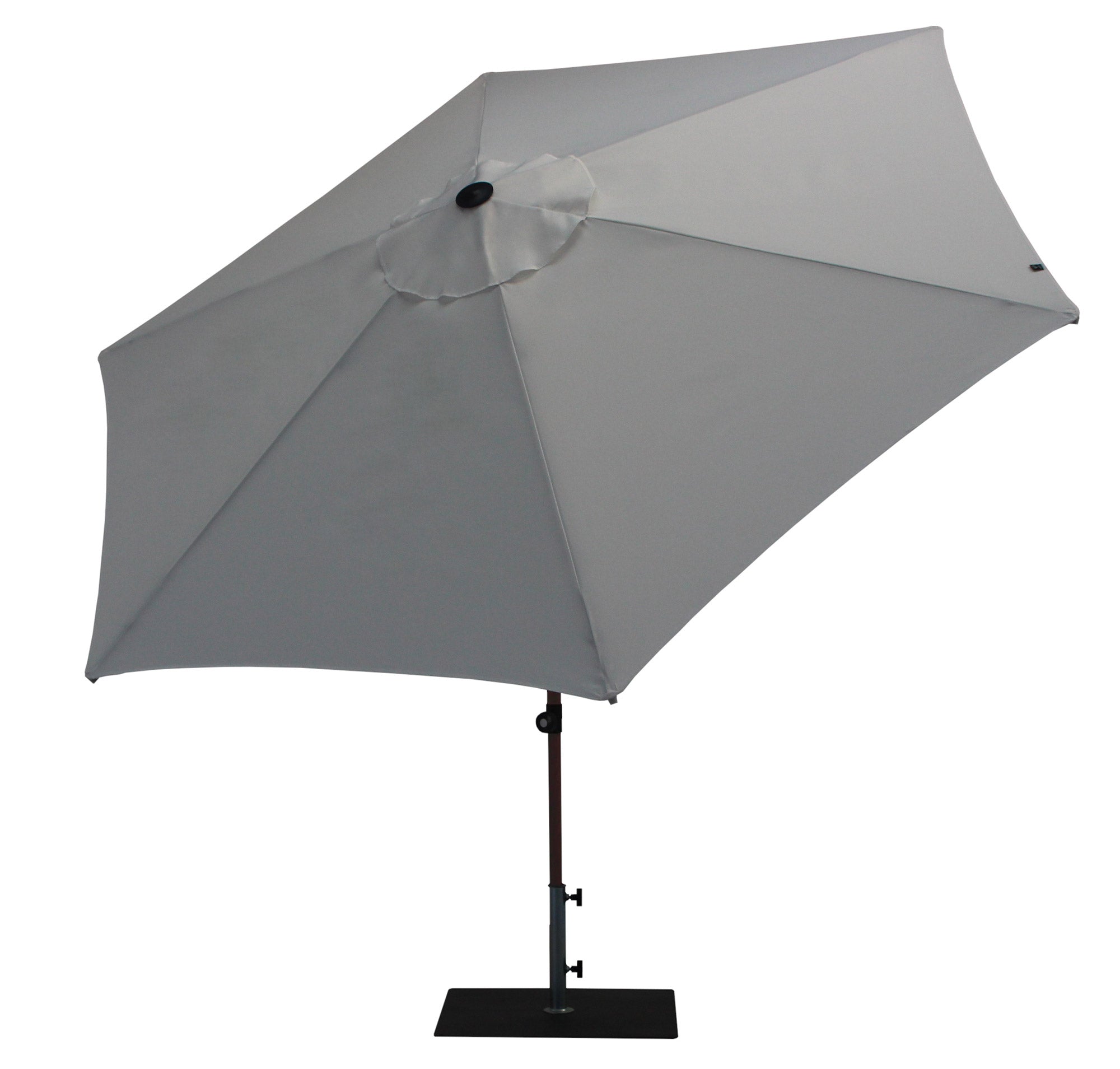 Ombrellone da Giardino Ø3 m Palo Ø38 mm in Alluminio Effetto Legno Tessuto Poliestere Trend Wood Bianco