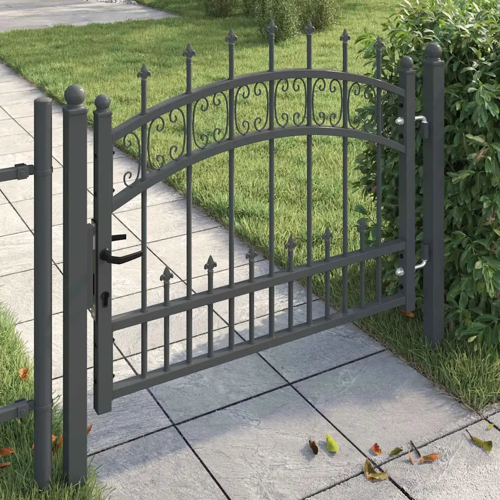 Cancello con Punta a Lancia KAMPEN 103 x 75 cm Acciaio Grigio
