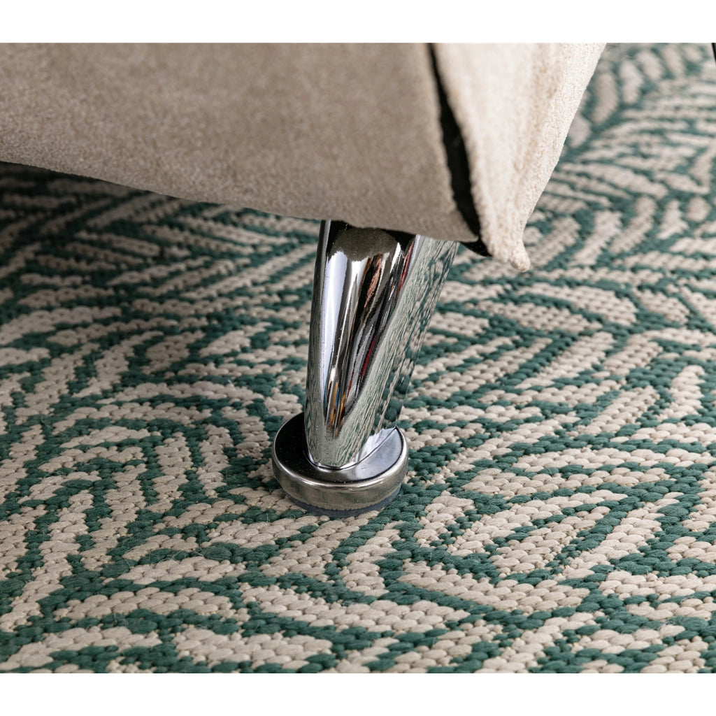 Chaise longue massaggiante 55x148x84 cm con supporto ergonomico e tasca laterale in lino beige