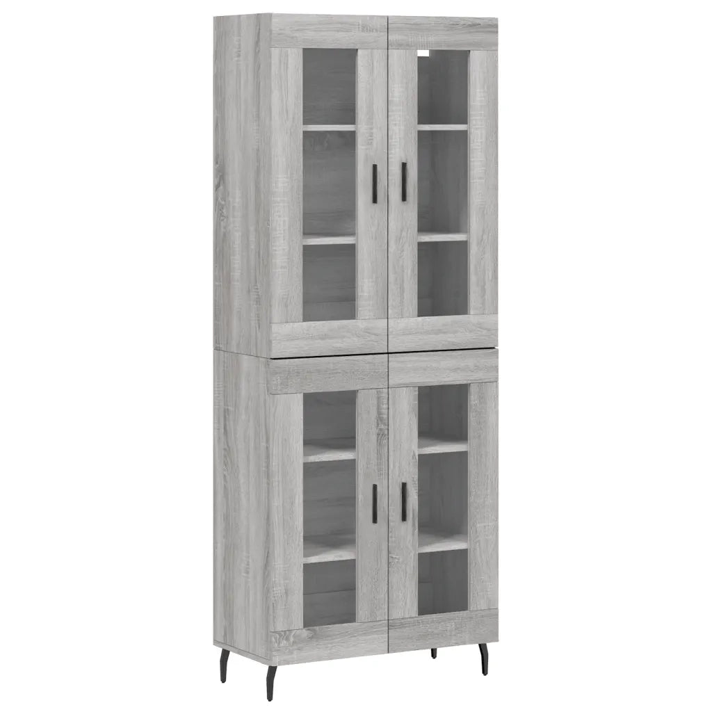 vidaXL Credenza Grigio Sonoma 69,5x34x180 cm in Legno Multistrato