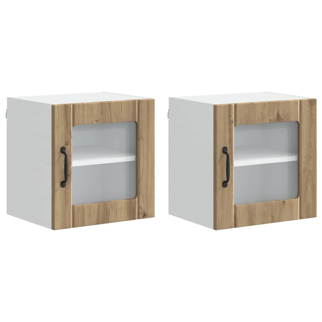 Mobile in vetro da parete LUCCA 2 pcs Rovere Artigianale