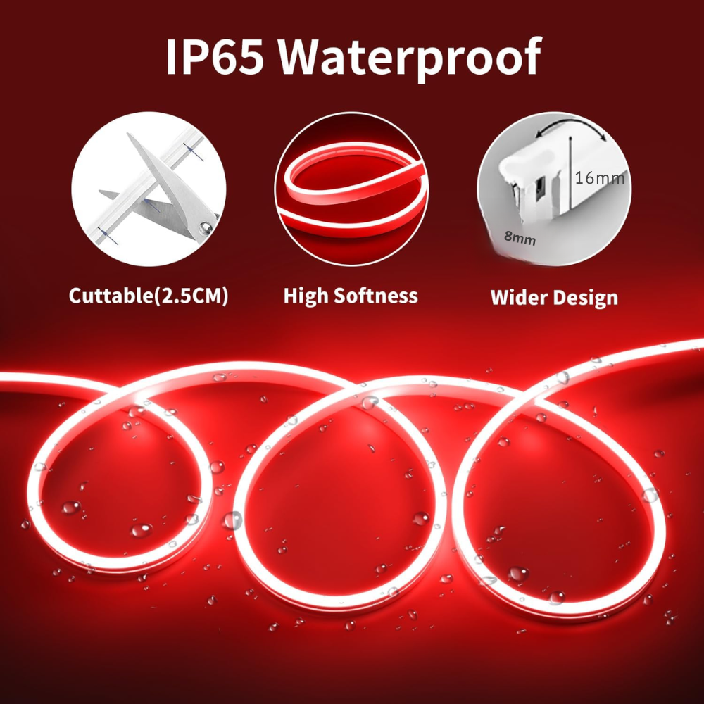 Optonica 4594 neon flex led 12v striscia led stile neon 6w vendibile al metro