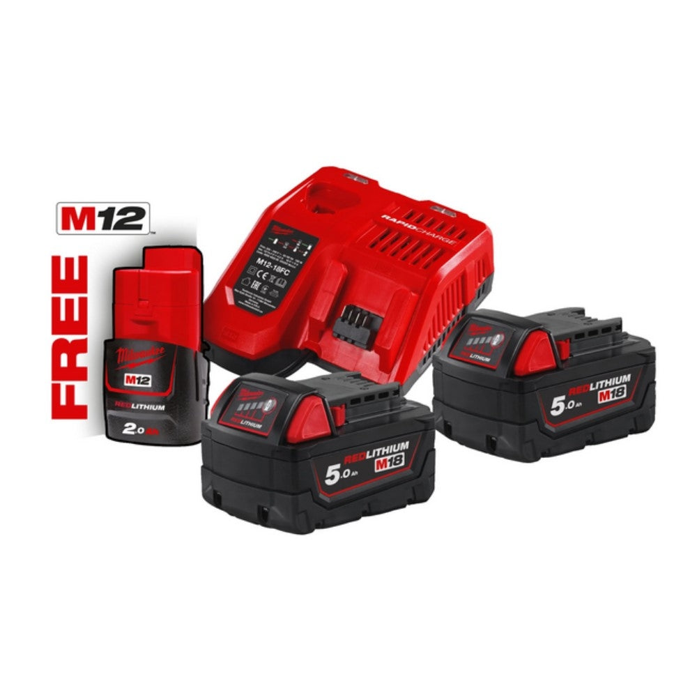 Kit Batterie MILWAUKEE Energy Kit M18 NRG-502 + Caricabatterie
