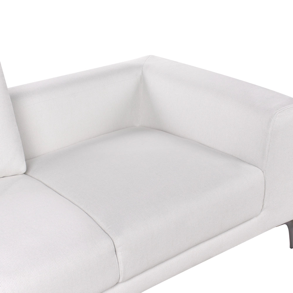 Divano Tessuto Bianco 2 Posti Confortevole Soggiorno Moderno Retro