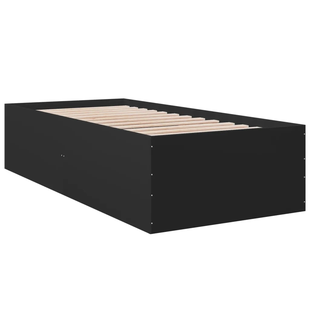 Giroletto-Struttura Letto Nero 75x190 cm in Legno Multistrato 208131