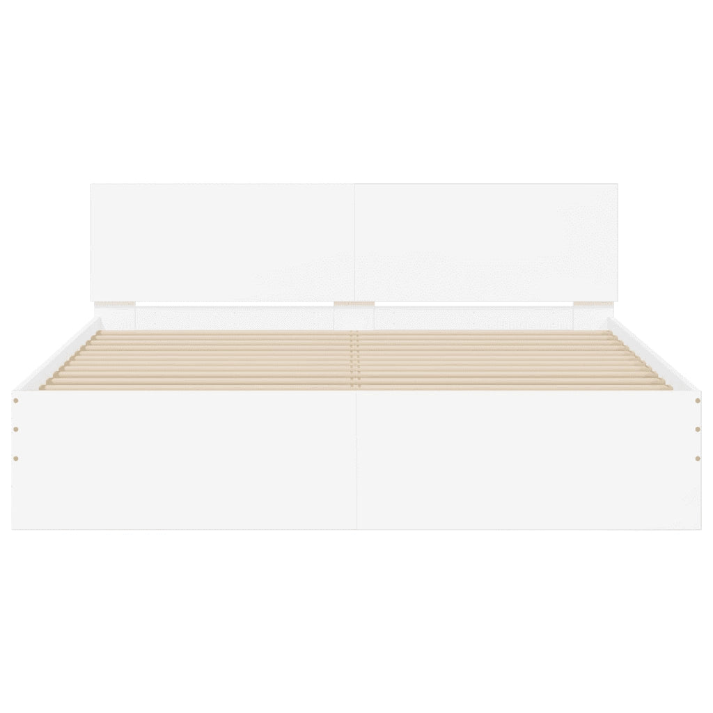 Letto matrimoniale | Letto per adulti | Giroletto con Testiera Bianco 140x200 cm