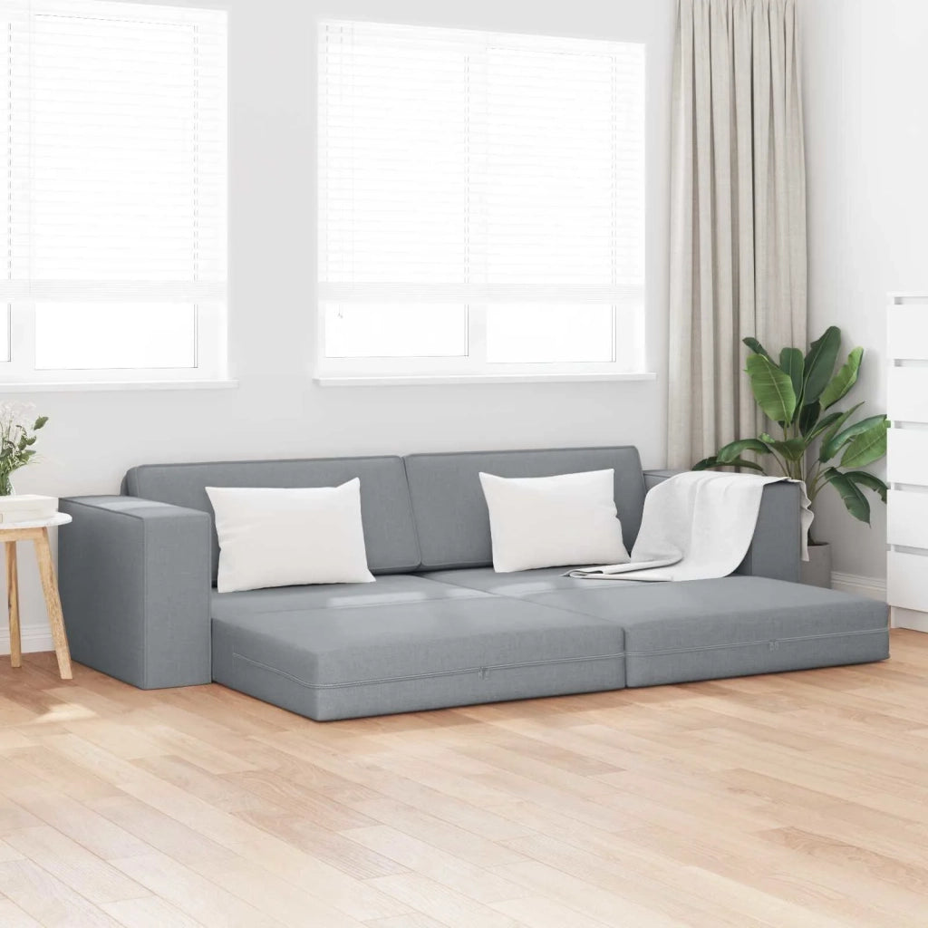 Divano letto | Sof¨¤ letto | Letto singolo Grigio chiaro 245 x 78 x 77 cm Tessuto