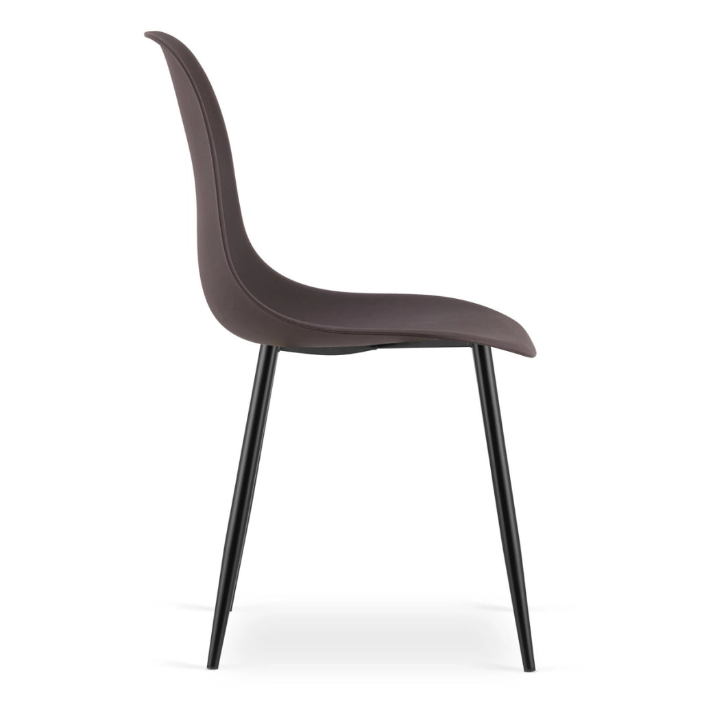 Sedia scandinava WAT color caffè con gambe nere