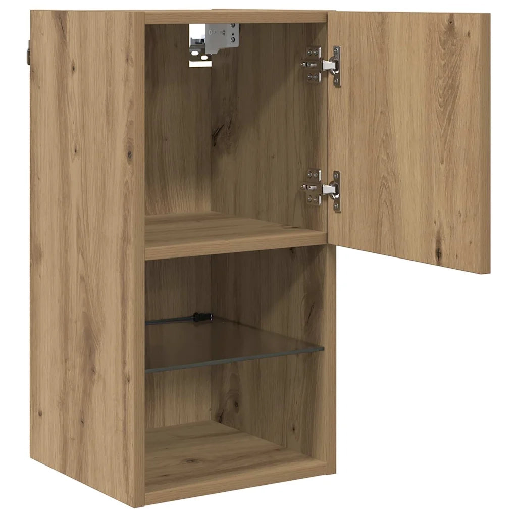 Mobile TV da parete-Mobile TV a Muro-Credenza TV Rovere artigianale 30,5 x 30 x 60 cm