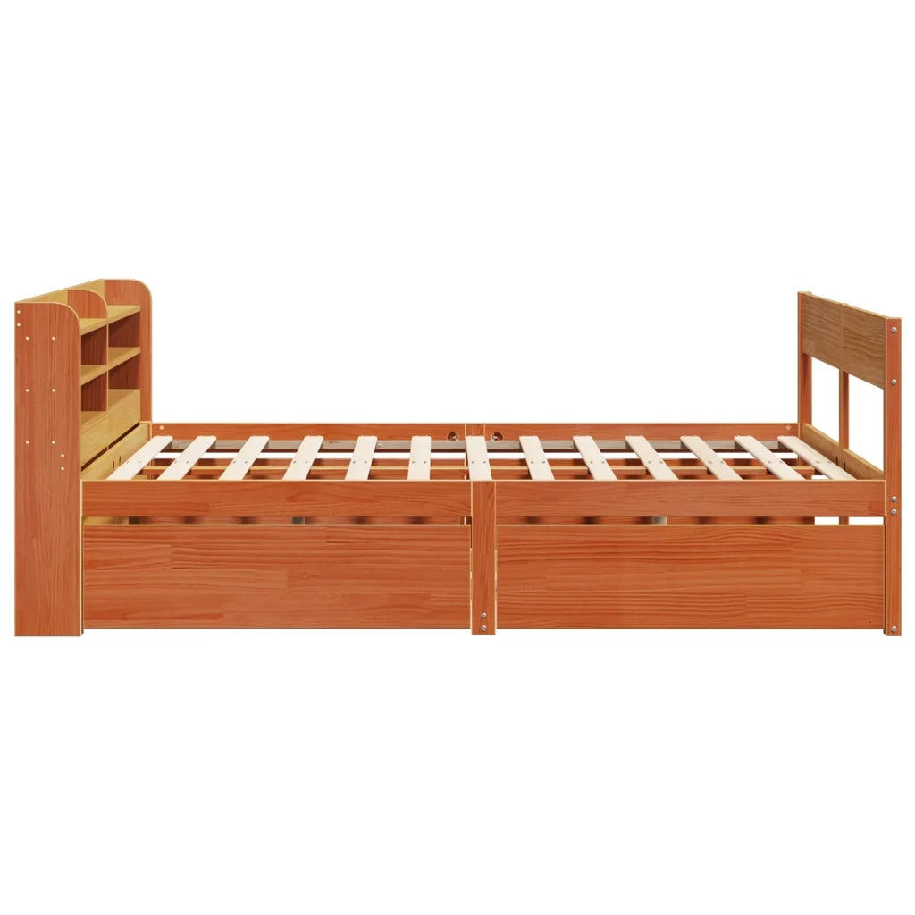 Letto senza Materasso Marrone Cera 120x200 cm in Legno di Pino