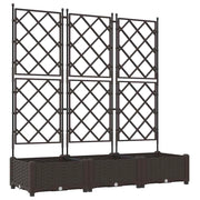 Set di 3 fioriere da giardino moderne e resistenti 120 x 40 x 125,5 cm acciaio marrone 02_0058514