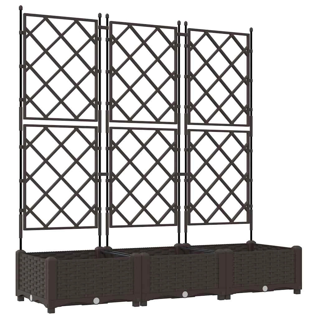Set di 3 fioriere da giardino moderne e resistenti 120 x 40 x 125,5 cm acciaio marrone 02_0058514