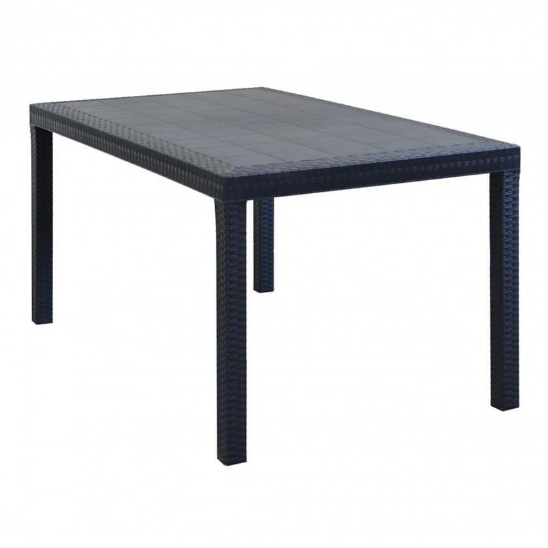 TAVOLO HOUSTON 150 X 90 X H 74 CM IN WICKER ANTRACITE OKX