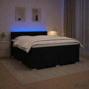 Letto box spring con materasso Nero 160 x 200 cm Tessuto 3452721