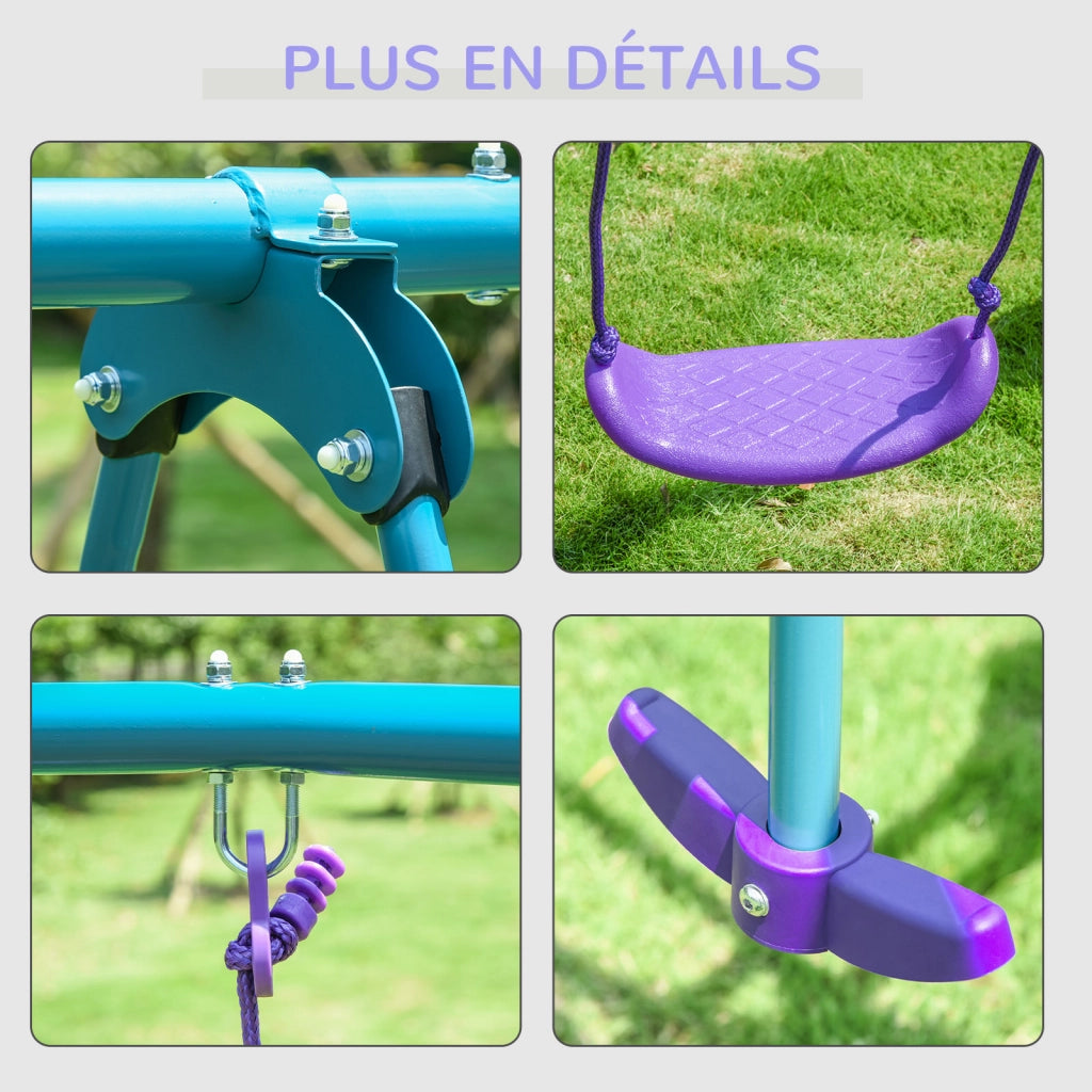 Portico Altalena 3 in 1 per Bambini ¨C zephmum ¨C Violetto